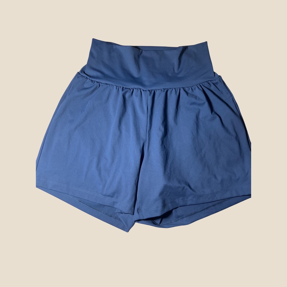 Halara High Waisted Active Shorts Navy Blue Medium Long Flowy Athletic Skort